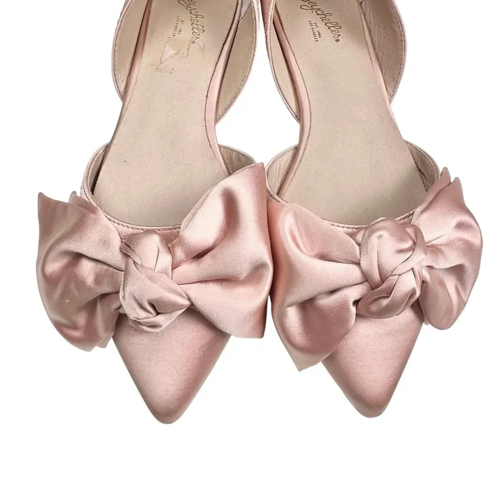 Seychelles | Women | Sheila d’Orsay Blush Pink Romantic Satin Bow Flats | Size 8 - Picture 7 of 16